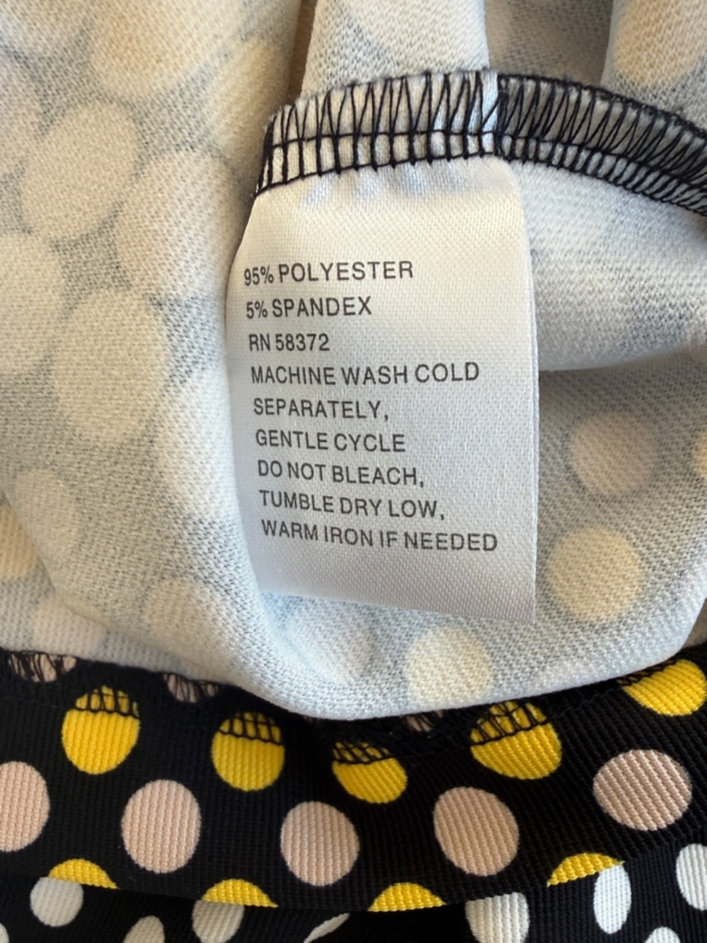 ILE New York Polka Dot Sheath Dress Size 6 Black White Yellow Sleeveless Keyhole - Picture 6 of 6